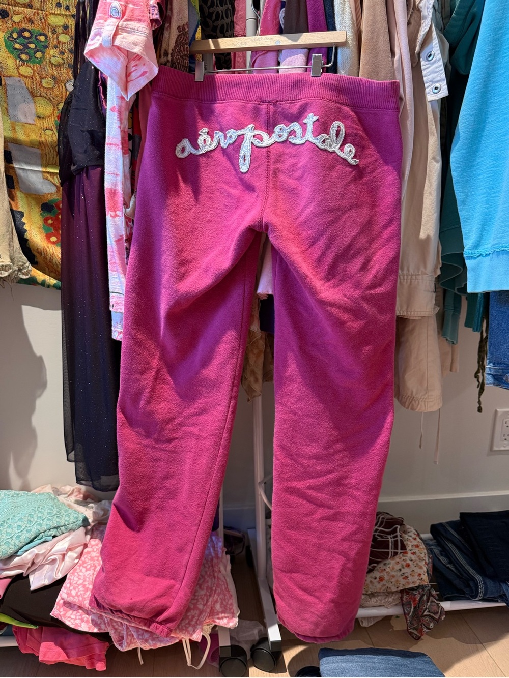 2000s Vintage Aeropostale Low Rise Pink Sweatpants